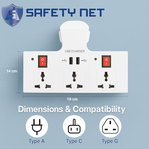 Image of SAFETYNET WiFi Smart Socket Camera 1080P Full HD | Inbuilt 32GB Storage | Plug & Play 3-Pin Design | Live View on Mobile & Laptop | Audio Video Recording | Motion Detection | Indoor Security Camera
