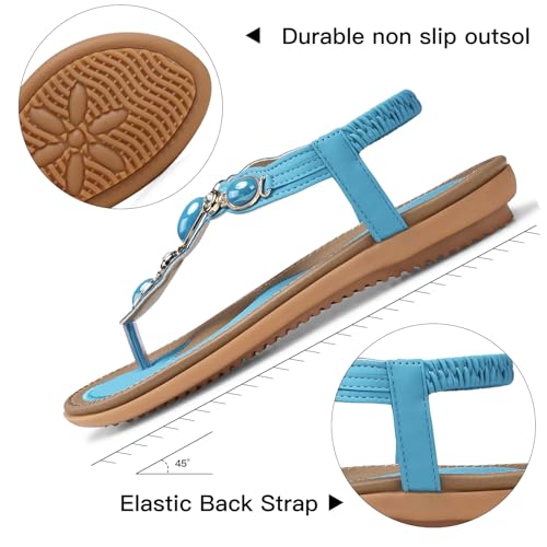 Image of SHIBEVER Dressy Flat Women Sandals: Comfortable Summer Thong Flats Sandal