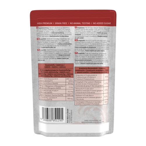 catz finefood Senior N°03 Huhn Katzenfutter nass - Premium Nassfutter für Ihre Senior Katze - getreidefrei, ohne Zucker, hoher Fleischanteil, Vitamine & Mineralien (16 x 85g Beutel)
