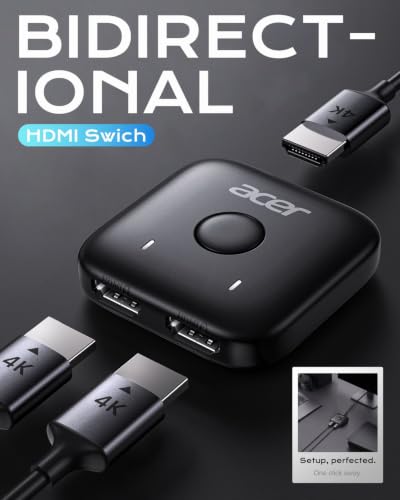 Acer HDMI Switch 2 in 1 Out, 4K60Hz Bidirectional 1 in 2 Out Video Switcher - image 2