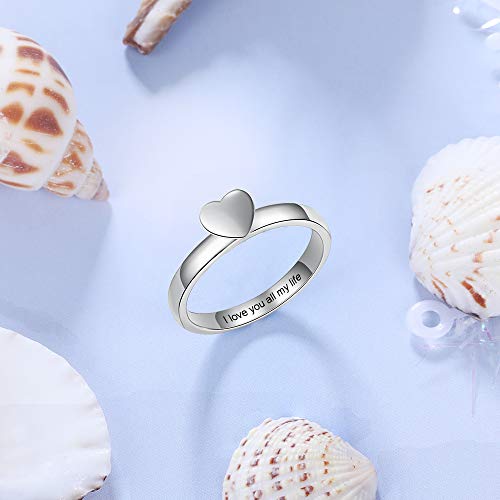 Lovejewelry Personalized Sweet Heart Rings for Women Engraved Initial Name Ring Promise Best Friend Sister Rings for Women3