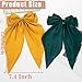 Seneeel Hair Bows 2 PCS, Hair Bows for Women, Oversized Long-tail Cute Aesthetic Hair Accessories, Large Hair Barrettes for Women, Big Bows for Girls (Dark green, Bright yellow)
