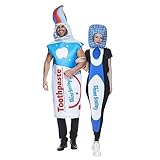ReneeCho Toothbrush and Toothpaste Costume Halloween Couple Costume Tooth Brushing Costume for Men Women Funny Outfit