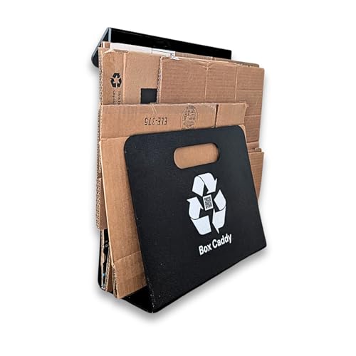 Image of Box Caddy Cardboard Recycling Organizer. Store & Carry boxes. (Black) | Eliminates Cardboard Clutter. High Capacity, Durable, Indoor /Outdoor. Home and Business use.