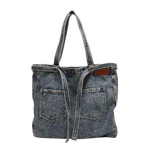 Sac à bandoulière en jean multipoche et spacieux pour ado