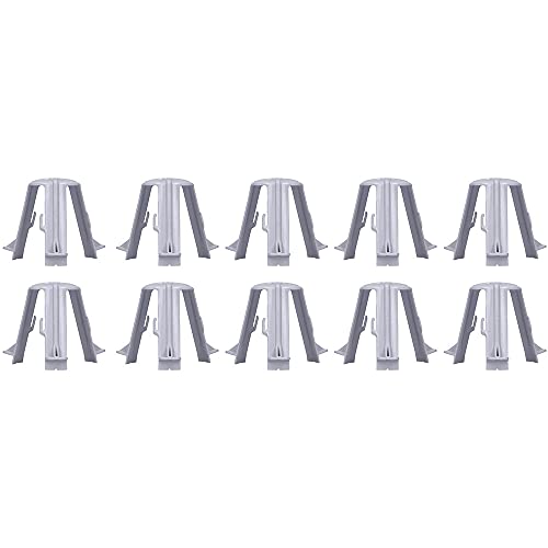 Voxura Abstandshalter LED-Einbaustrahler Halogen 60-90mm Einbauhöhe 75mm Hitzeschutz Hohldecke Spots mit 3 Standbeinen Universal Grau 10 Stück