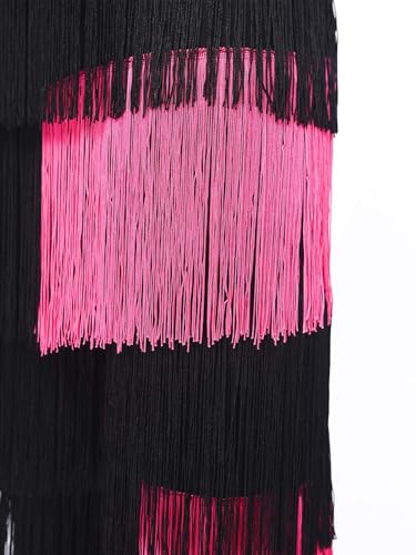 Pantalon de danse latine Tango et Cha Cha noir rose S - 6