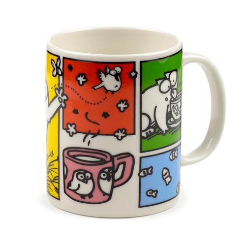 Puckator Simon's Cat 2024 Tasse en porcelaine – Accessoires amusants pour la maison – Cadeaux mignons pour petite amie – Grandes tasses pour hommes et femmes – Pour boissons chaudes – Cadeau de Père