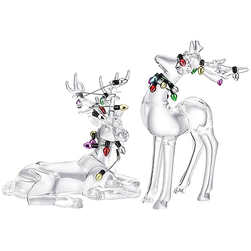 Renne de Noël acrylique figurine transparente décoration table vacances