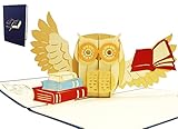 POP UP 3D Grußkarte Glückwunsch Uhu Eule Buch Gutschein