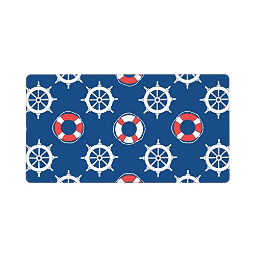 DADABULIU マウスパッド 大型 ゲーミング 舵 海軍風 紺色 航海 マウスマット デスクマット 特大 おおきい キーボードパッド ゴム底 エレコム 光学式 マウス対応 滑り止め 耐久性 良い おしゃれ かわいい 防水 サイバーカフェ オフィス最適