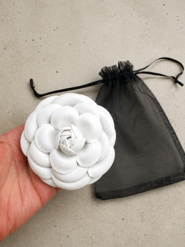 Image of Vintage Style Elegant Camellia Fabric Flower Brooch Pin Scarf Bridal Dress Wedding Accessories Jewelry Gift