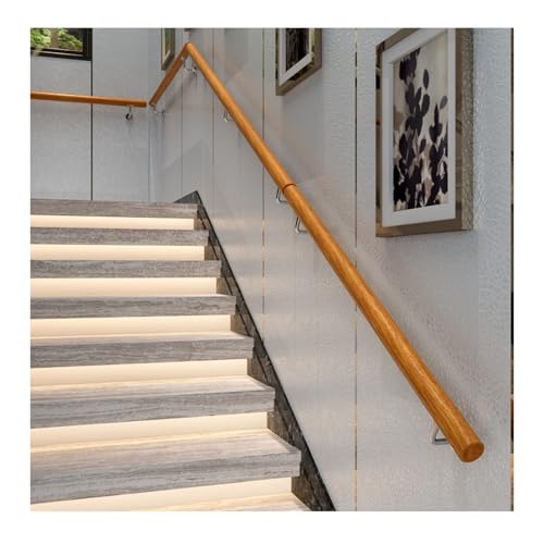 滑り止め木製階段グラブバー 壁手すり ヴィラロフト廊下サポートロッド(80cm)