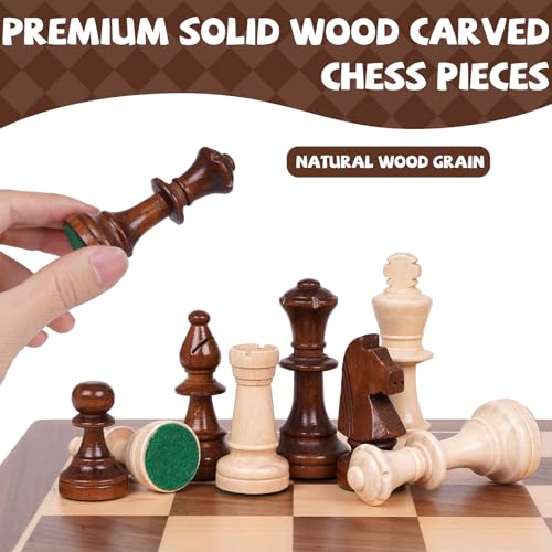 Juego de Ajedrez de Madera Plegable 17 Pulgadas miniatura 3