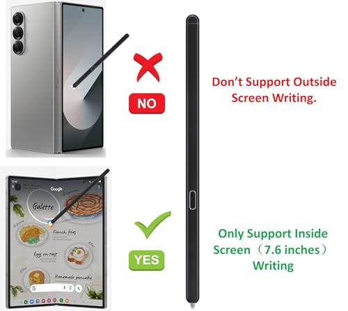 Image of SLQ Galaxy Z Fold 6 S Pen Fold Edition Stylus Pen, Slim 1.5Mm Pen Tip, 4,096 Pressure Levels For Samsung Galaxy Z Fold 6 5G Phones (Black)