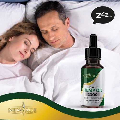 NEW AGE Hemp Oil - 4 Pack - Grown & Made in USA - Natural Hemp Drops (1000 (Pack of 4))
