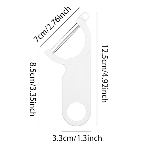 Poo4kark Home Gemüseschäler, Gemüse- Kartoffelschäler für die Küche |, Kohlschneider | Y-Schäler für, Gemüse, Kartoffeln, Obst, Karotten, Stahl (White, 12.5x3.3cm)