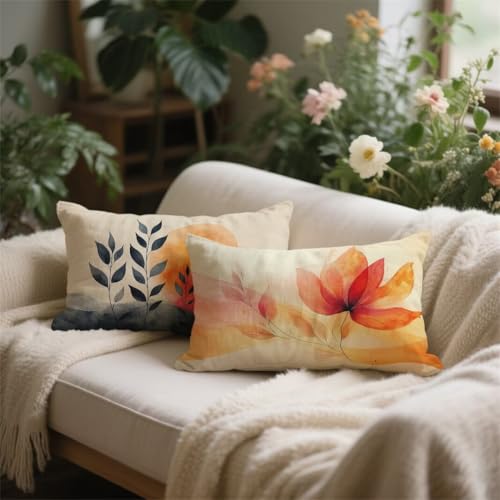Coussin extérieur imperméable haut de gamme 50x70 aspect lin rose - 4