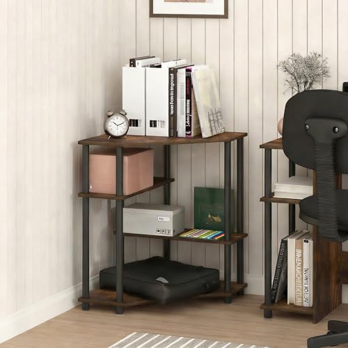 Furinno Turn-N-Tube Toolless Corner Desk, Gaming Desk, Amber Pine - image 5