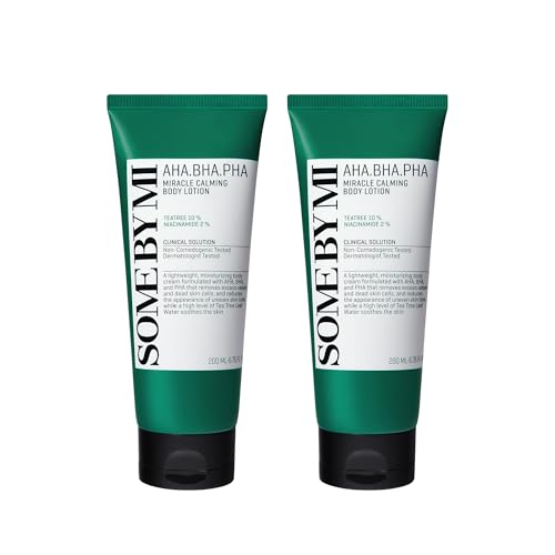 SOME BY MI AHA BHA PHA Miracle Calming Body Lotion Duo Set 6.76 fl oz x2 – Salicylic Acid Body Moisturizer for Rough & Bumpy Skin – Hydrating Soothing Korean Body Lotion for Dry Skin