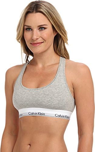 Calvin Klein Women's Modern Cotton Bralette, Grey Heather, Medium — view 2