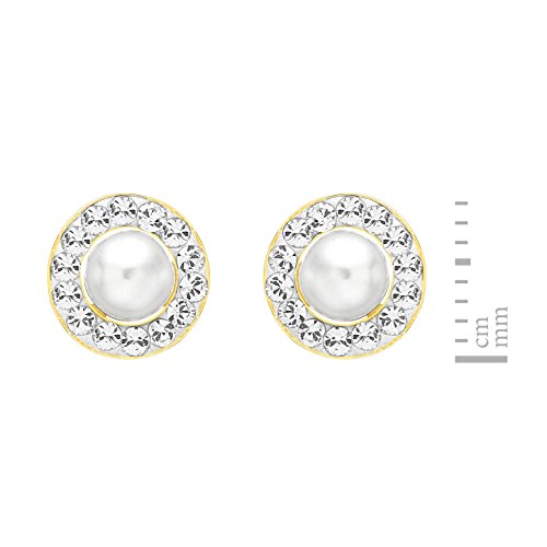 Boucles d'oreilles en or jaune 9 cts et oxydes de zirconium à l'éclat intemporel