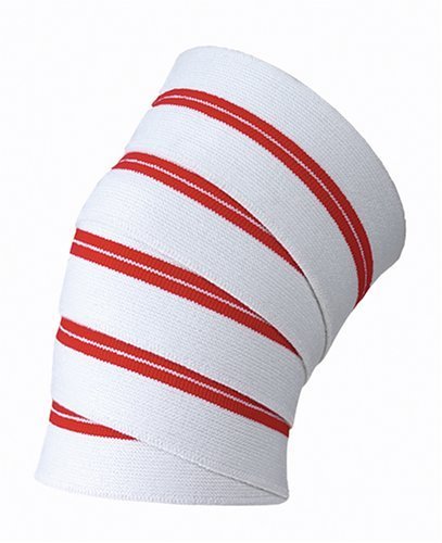 Kango Fitness Power Lifter Weight Lifting Knee Wraps Supports Gym Training White/red