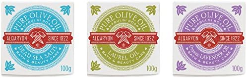 Extra Mild Pure Olive Oil Bar Soaps, Bath & Body Wash, Pack of 3 Bars 100g (Dead Sea Salts, Bay Laurel Oil, and Org. Lavender Vera)