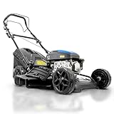 Hyundai Black Edition Tondeuse à Gazon autopropulsée à Essence 150 CC 4 en 1 Collecte 50 L Décharge arrière et latérale