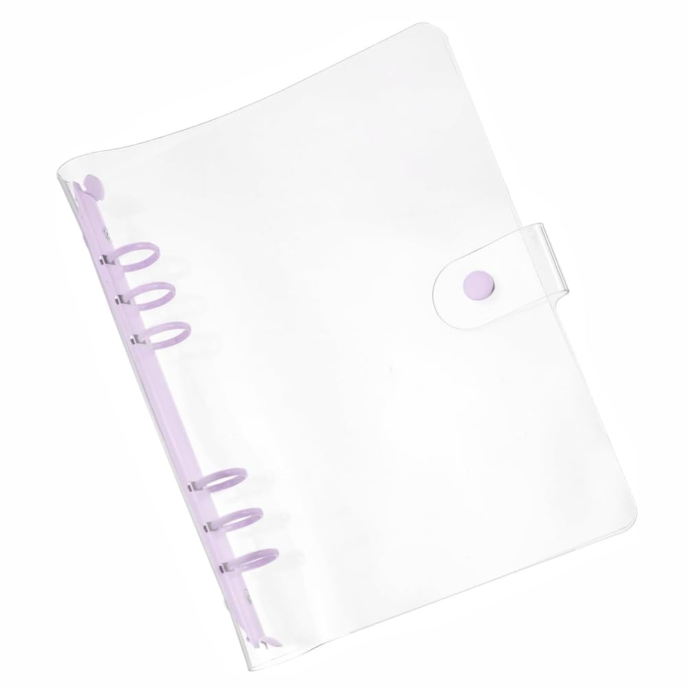 A5 Clear PVC 6-Hole Binder Covers, Refillable Waterproof Dustproof Design for Students and Meeting Notebooks