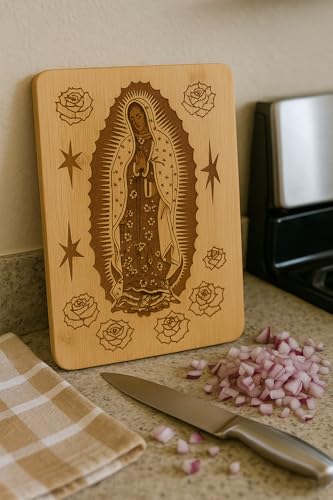 Tabla de cortar de madera con diseño de Nuestra Señora de Guadalupe miniatura 3