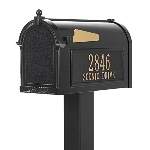 Whitehall™ Personalized Whitehall Premium Mailbox With Side Address Plaques & Post Package (4 Colors Available) #TOP6