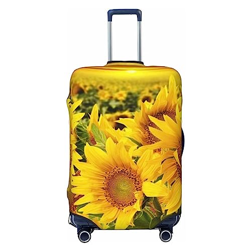 Housse de protection anti-poussière pour valises OUSIKA voyage tournesol jaune L 45,7-81,3 cm