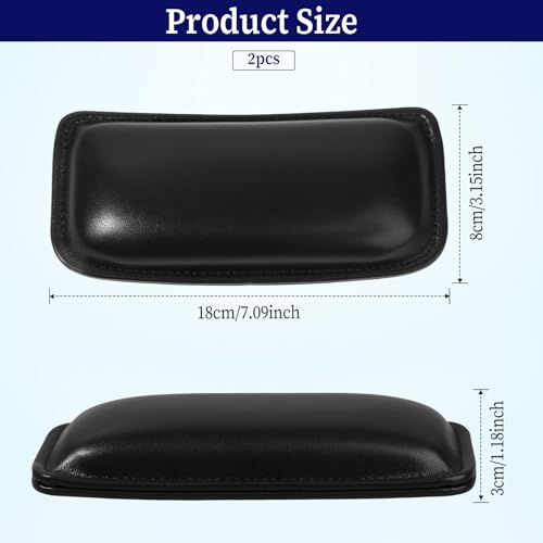 2PCS-Elbow-Memory-Foam-Rest-Pads-for-Car-Universal-PU-Leather-Armrest-Pad-for-Car-Door-Arm-Support-Soft-Pad-for-Knee-Knee-Pillow-for-Car-Auto-Center-Console-Universal-Car-Interior-Accessories-Black
