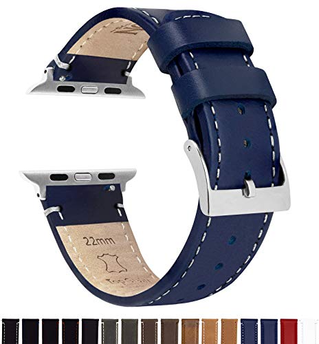 Image of BARTON WATCH BANDS - Top Grain Leather Watch Bands Compatible with Apple Watch Models - 1, 2, 3, 4, 5, 6, 7, 8, 9, 10, SE, Ultra & Ultra 2