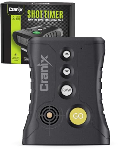 Professional Shot Timer for Shooting Competition, 0.01s Precision Tactical Training Shot Timers with Loud Buzzer, Enhanced Detection & Long Battery Life & 4 Modes Dark Yellow