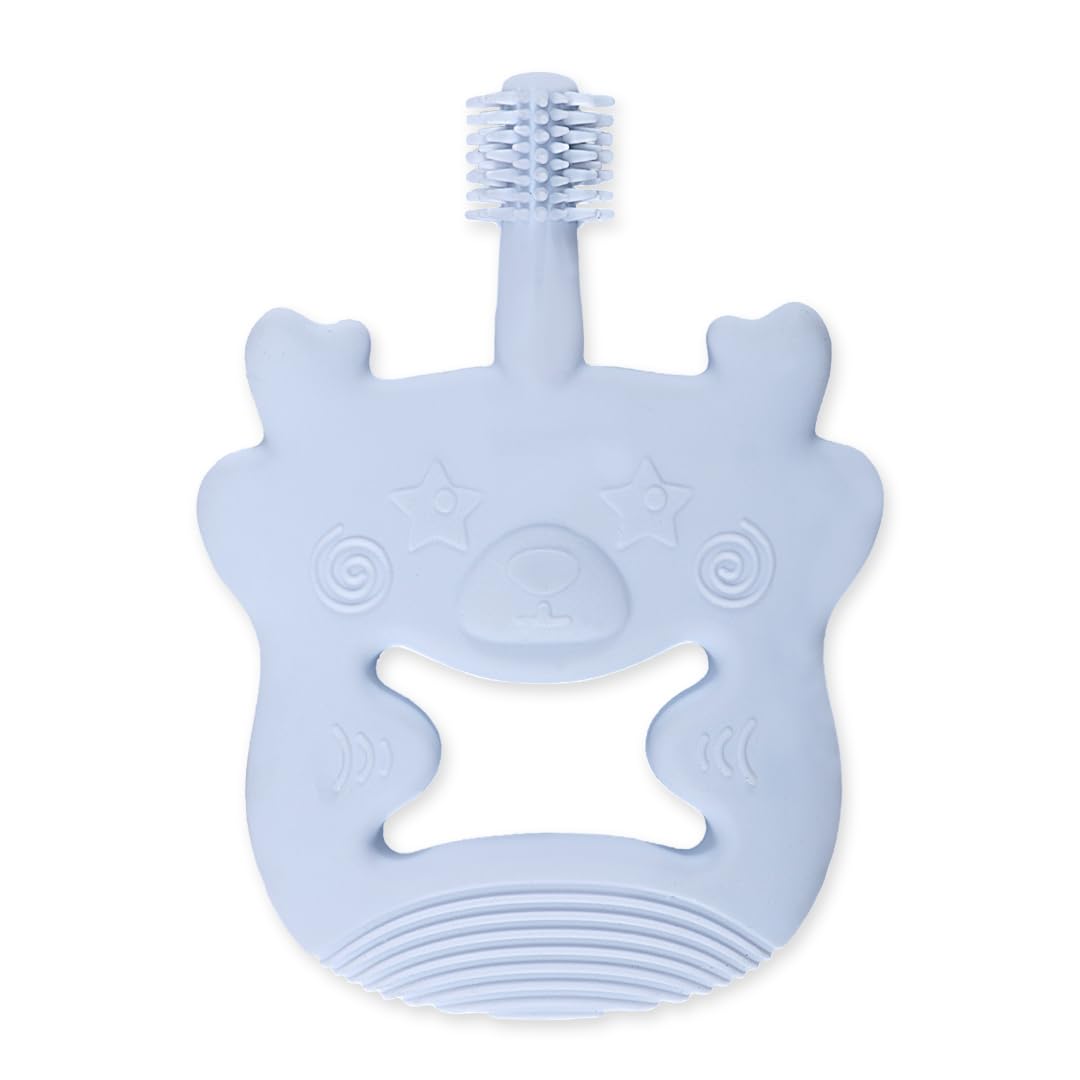 Infantso BPA Free Baby Teething Toy for Babies 0-6 Months Food Grade BPA Free Teethers for Newborn Infant, Soft Silicone Teether Toys for Toddlers, Relief Gingival Pain (Blue Bear)-image-40