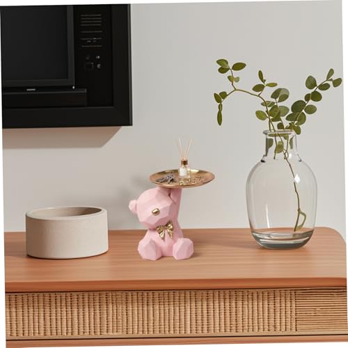 Figurine d'ours avec plateau Gcroet en résine pour clé - 6