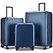 VERAGE Koffer-Sets mit XL-Spinner-Rollen, erweiterbare Hartschalenkoffer, 3-teiliges Gepäck-Set f, blau, 3-Piece Set(20/24/29), Erweiterbares Hartschalengepäck mit Spinner-Gepäck