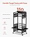 VEVOR 5-Tier Tool Organizer Cart with Charging Station, 8 AC Outlet, Floor Stand Rolling Drill Holder and Tool Battery Storage Rack on Wheels, Garage Floor Rolling Storage Cart for Workshop, Garage