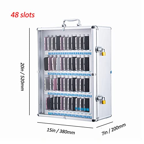 Coffret en alliage d'aluminium pour téléphones portables avec 48 compartiments robustes - 8