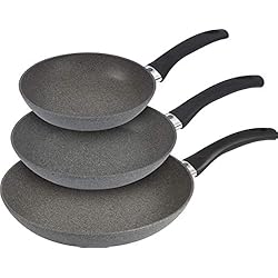 Sartenes Ballarini BALLARINI Juego de sartenes, 3 sartenes con revestimiento antiadherente, Aptas para inducción, Con control de temperatura, 20 cm / 24 cm / 28 cm, Ferrara Granitium