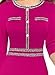 VFSHOW Womens 2024 Business Button Crew Neck Fitted Wear to Work Office Patchwork Pencil Sheath Dress (Hot Pink, Medium) 11408 HPIK M