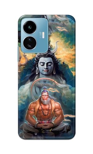 Image of PRINTFIDAA Plastic Printed Hard Back Cover Case For Vivo Iqoo Z6 Lite 5G | Vivo Y77 5G Back Cover (Lord Shiva And Hanuma) -112, Multicolor