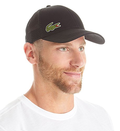 Lacoste Mens Sport Gabardine And Mesh Tennis Cap Baseball Cap, Black, One Size
