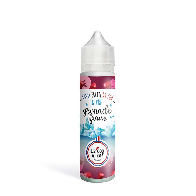 Grenade Fraise 50ml - Tutti frutti du Coq - Sans nicotine ni tabac, Interdit aux moins de 18ans