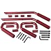 AUTOSAVER88 Front & Rear Grab Handles Roll Bar Steel Grip Handles Compatible for Jeep Wrangler JK JKU Unlimited Sports Bubicon Sahara 2007-2018 4 Doors(Red)