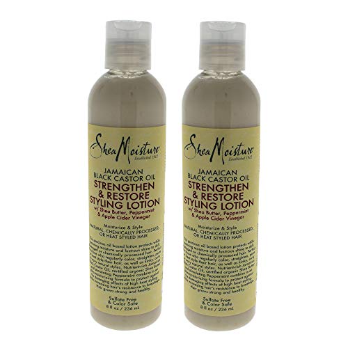 SHEA MOISTURE Jamaican Black Castor Oil Strengthen & Restore Styling Lotion Pack Of 2, 8 Oz (K0000055)