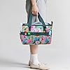 JLDTOP Multi-Purpose Portable Art Supply Organizer Tote Bag – All-in-One Durable Craft Storage Bag with Stand-Up Stable Design for Art, Craft, Sewing & Teacher Supplies (Green Floral) #1
