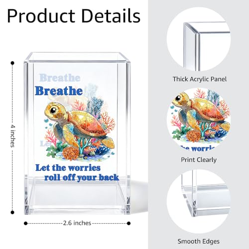 Image of Mental Health Acrylic Pen Pencil Holder for Desk Makeup Organizer (Transparent61)